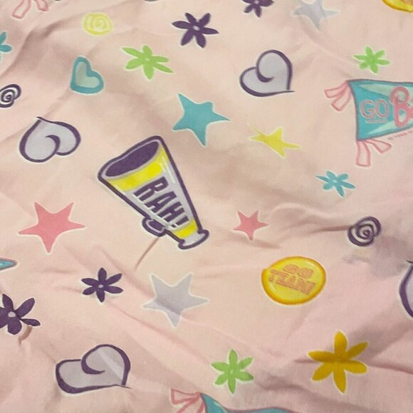 Vintage 1998 Barbie Cheerleader Go Team Cheer Full Fitted Sheet - Picture 6 of 15